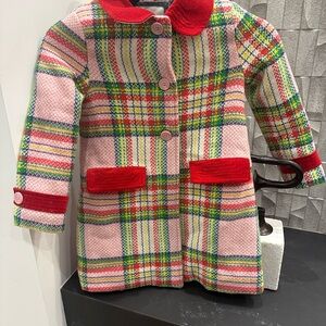 Mini Boden Multicolor Plaid Coat